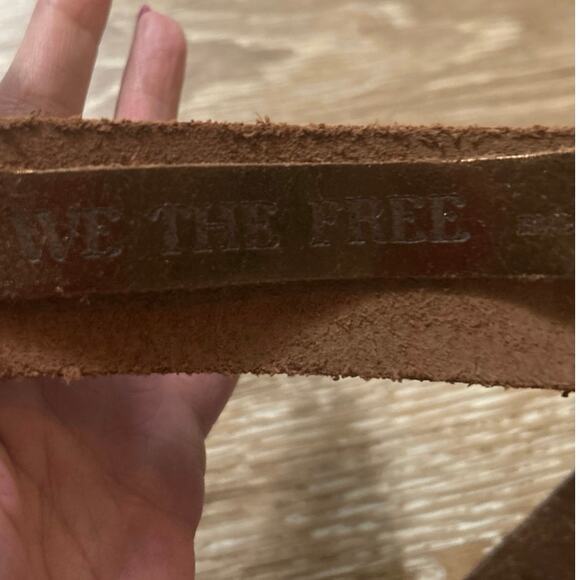 We The Free Free People Jona Leather Belt M/L Bronze Metallic Wide Adj NWT main image 10